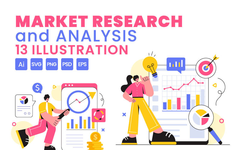 13 Ilustração de pesquisa e análise de mercado