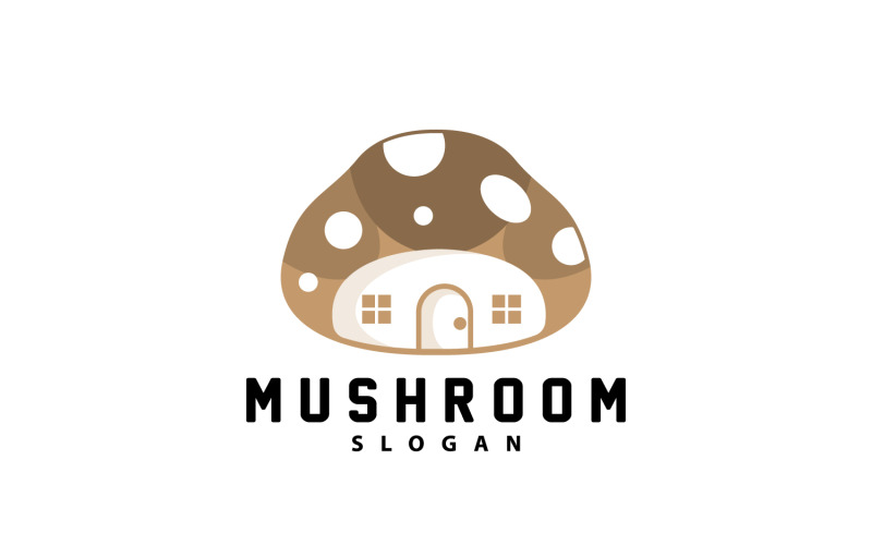 Гриб логотип ретро мінімалістичний дизайн їжі VectorV4