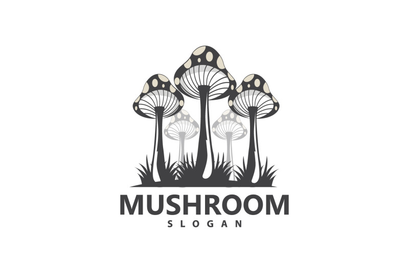 Logo del fungo Design minimalista retrò Food VectorV10