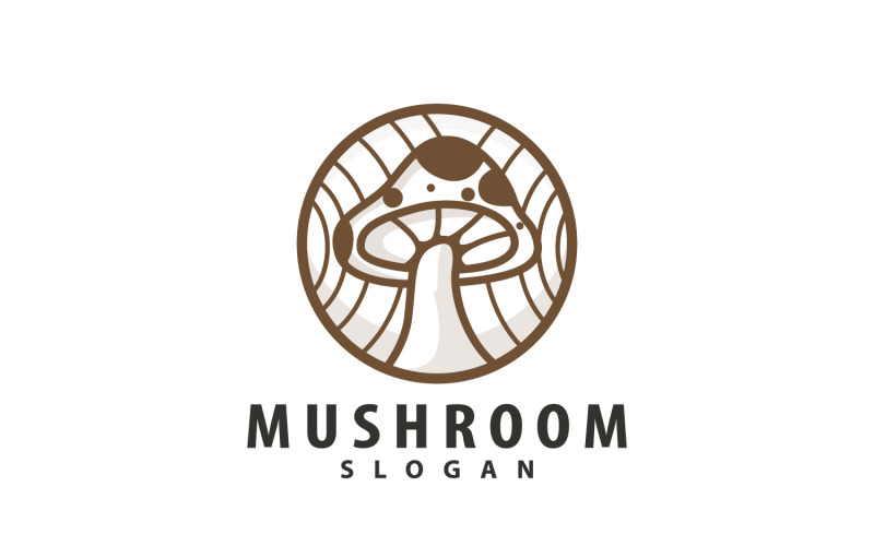 Logo del fungo Design minimalista retrò Food VectorV3