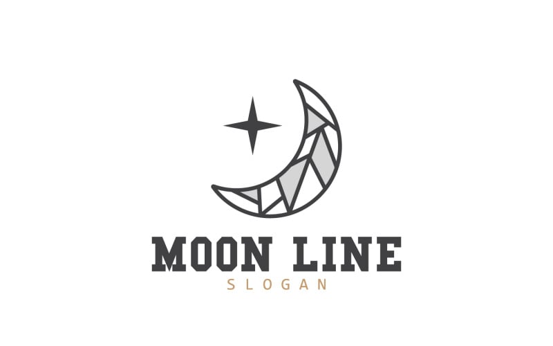 Lua Logotipo Estrela Crescente e Lua DesignV5
