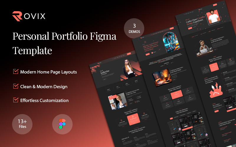 Rovix – Figma-Vorlage für persönliches Portfolio