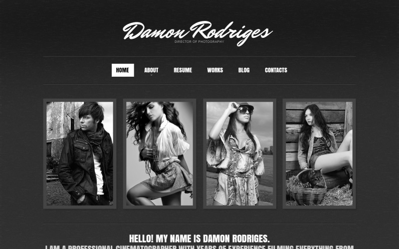 Noir Photographer Portfolio Drupal Template