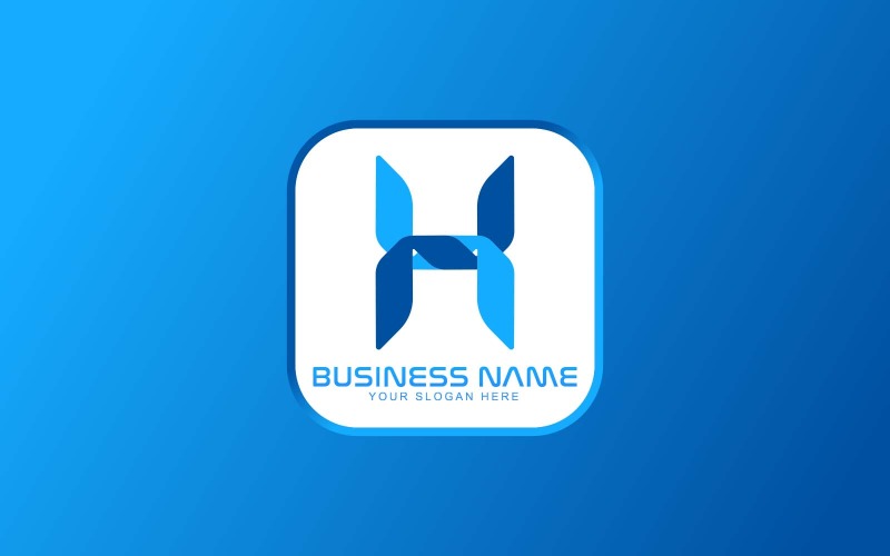 WEB en APP H brief Logo ontwerp - tech-merkidentiteit