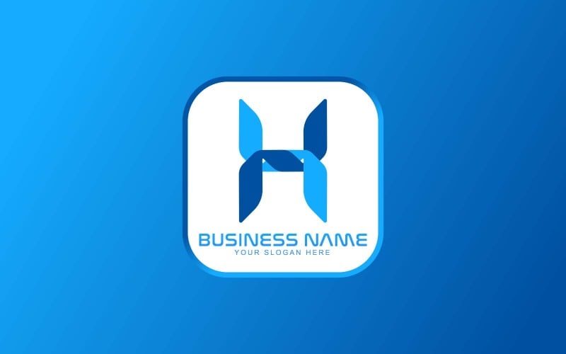 WEB 和 APP H 字母标志设计 - 技术 - 品牌标识