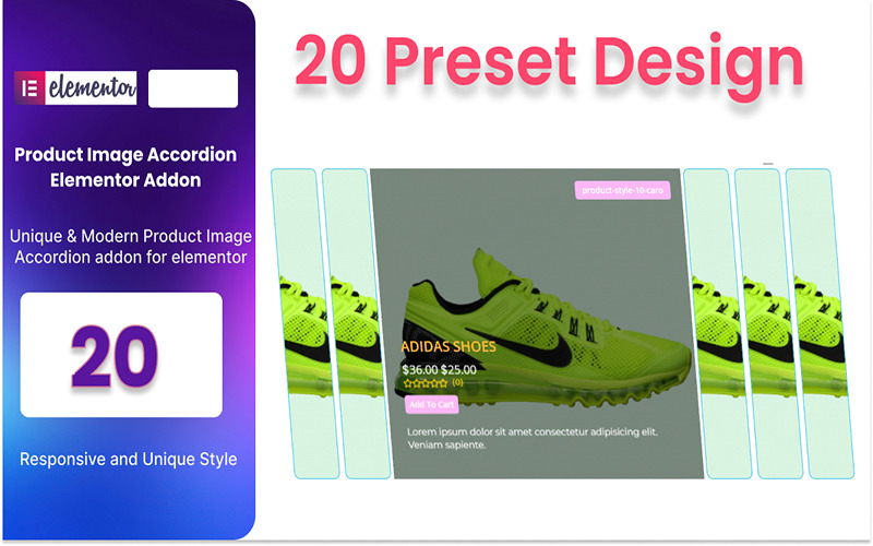 Plugin WordPress accordéon pour image de produit WooCommerce pour Elementor