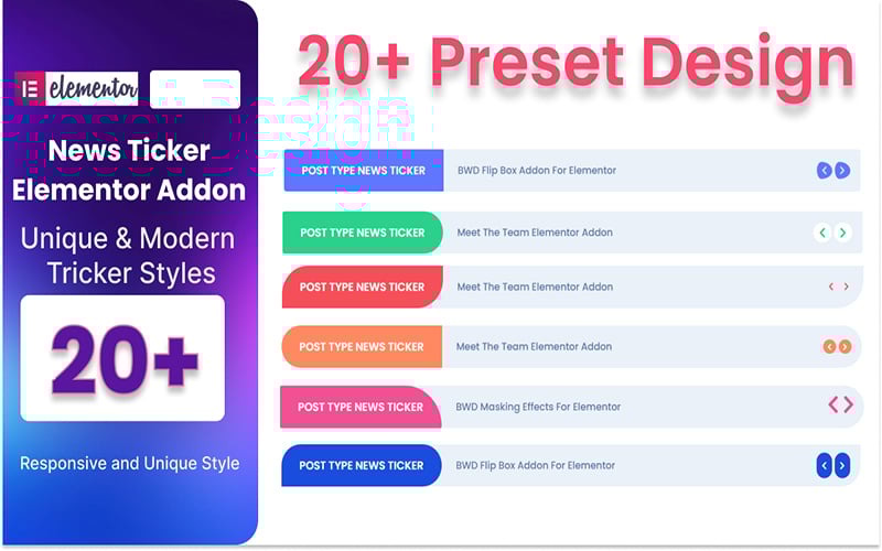 Plugin WordPress News Ticker pour Elementor