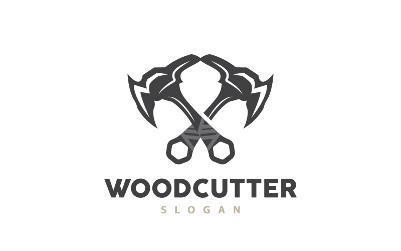 Axe Logo narzędzie do cięcia drewna sylwetka LumberjackV10