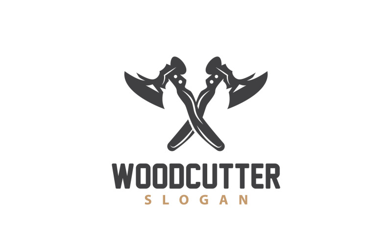 Hacha Logo Herramienta Para Cortar Madera Silueta LumberjackV9