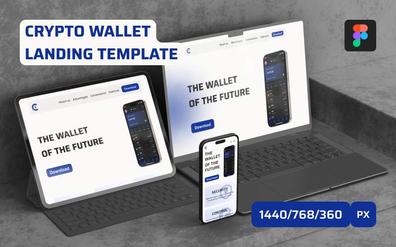 Cryptic – UI-Vorlage für die Zielseite einer Krypto-Wallet