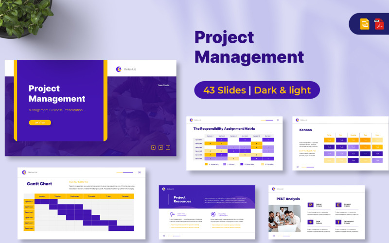 Projektmenedzsment Google Slides sablon