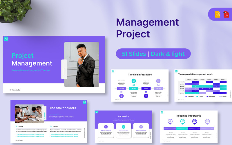 Šablona Prezentace Google pro projekt managementu