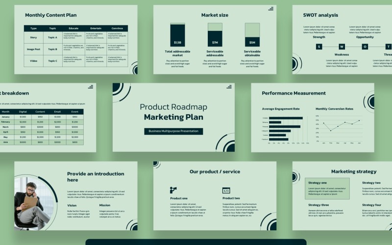 Produkt Roadmap Marknadsplan Google Slides