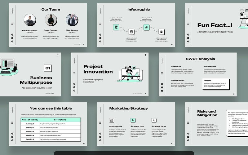 Projectinnovatie Zakelijk Multifunctionele Google-dia's