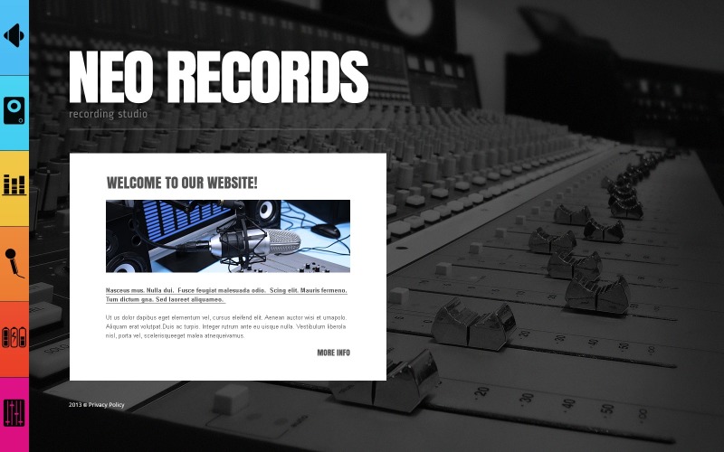 Шаблон сайта студии звукозаписи
