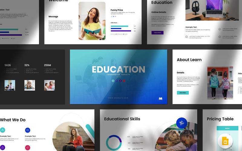 Modelo de apresentação de slides do Google para educação