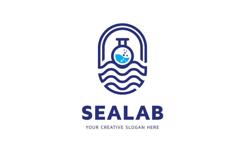 Deniz Laboratuvarı / Göl Laboratuvarı Logo Tasarım Şablonu