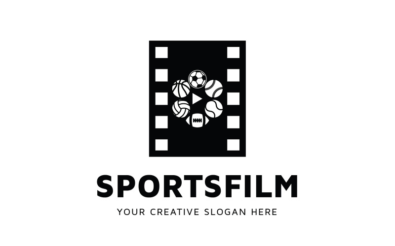 Modèle de conception de logo de film sportif