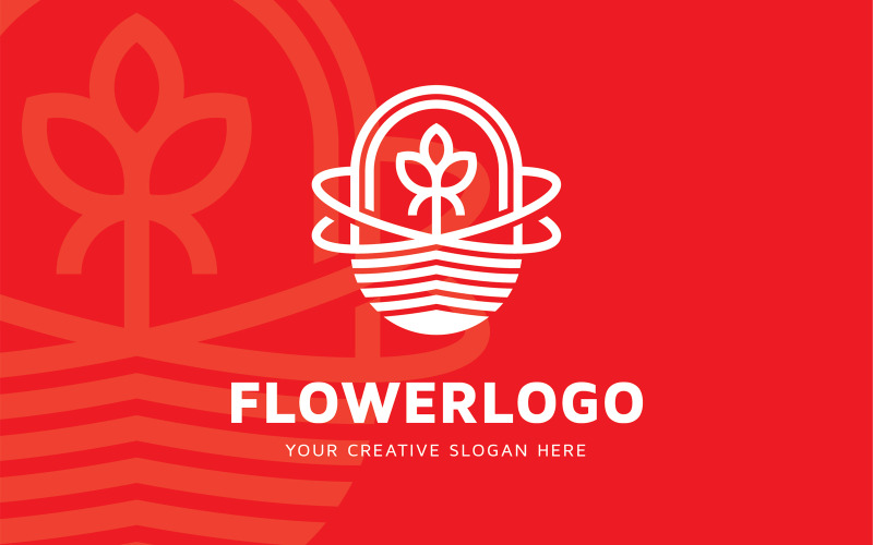 Modèle de conception de logo de fleur créatif