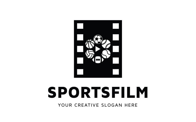Modello di progettazione del logo del film sportivo