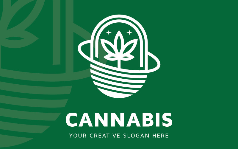 Modello di progettazione del logo della cannabis