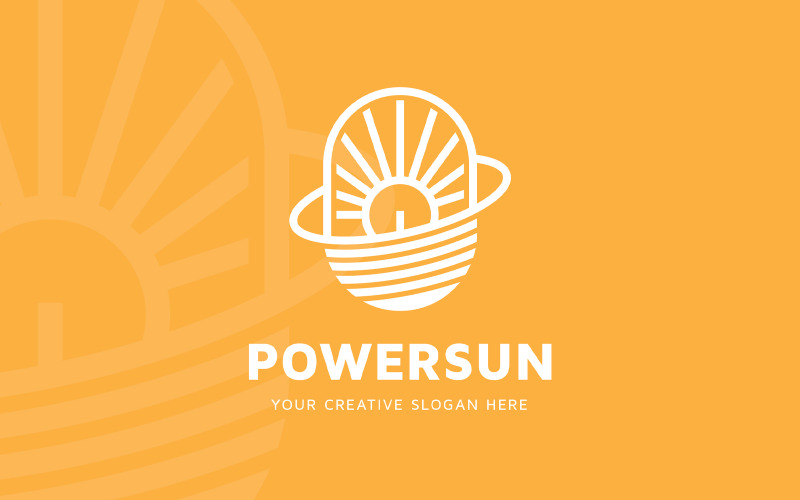 Modelo de design de logotipo Power Sun