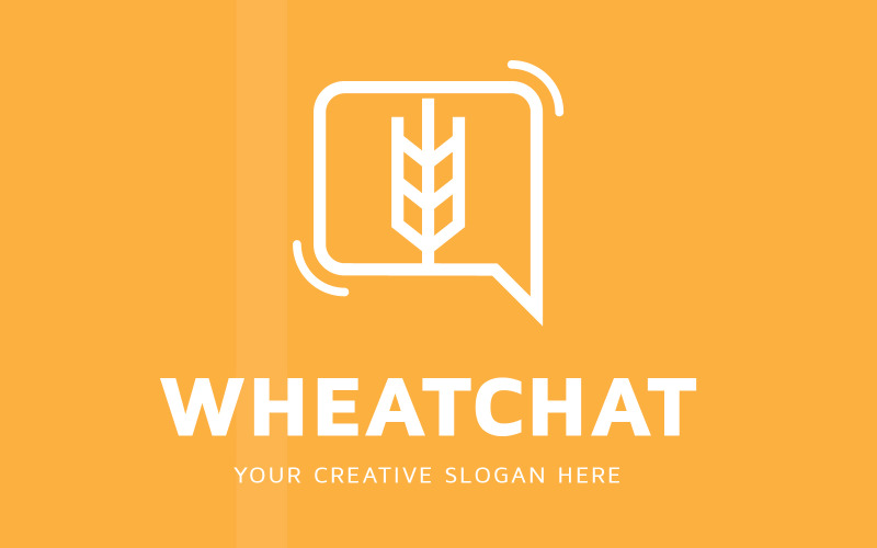 Weizen-Chat-Logo-Design-Vorlagenlinie