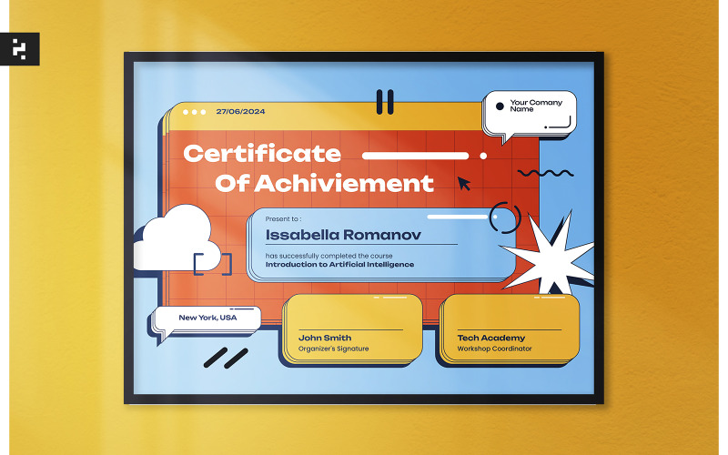 Certificato moderno creativo