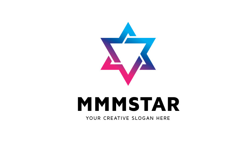 Designvorlage für das M-Buchstaben-Stern-Logo