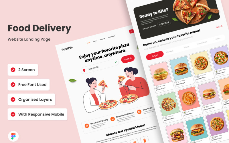FastPie - Page de destination de livraison de nourriture