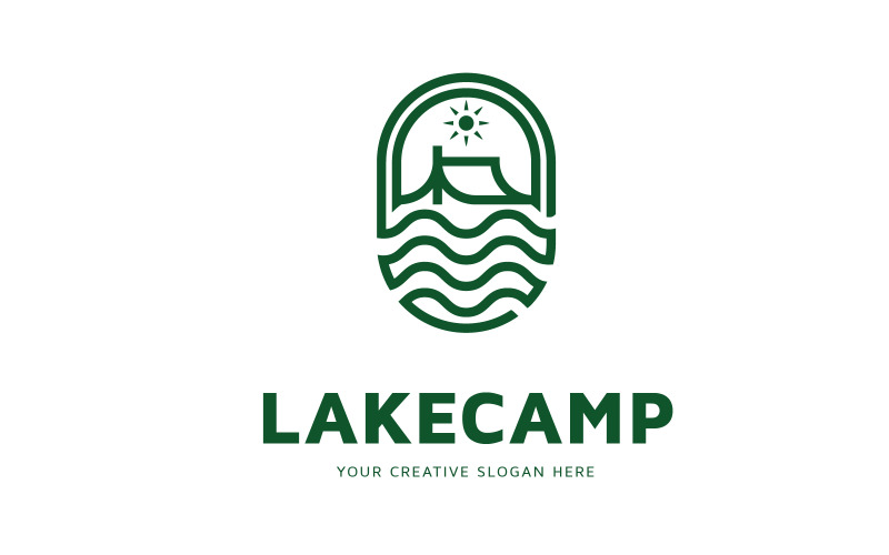 Göl Kampı Logo Tasarım Şablonu