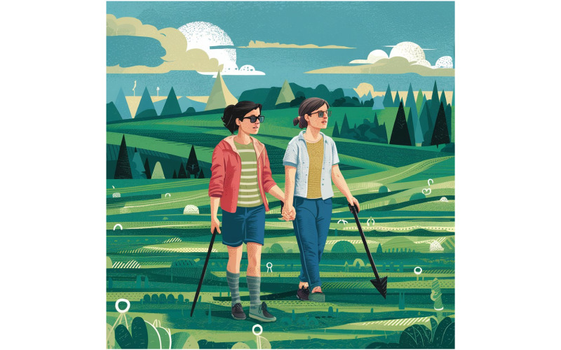 Natur und zwei Frauen Bild