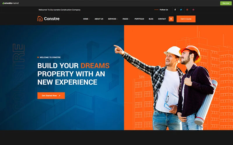 Constre – тема WordPress для будівництва та промисловості