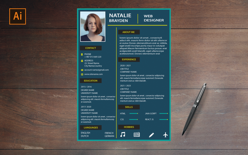Darmowy nowoczesny i przejrzysty szablon CV