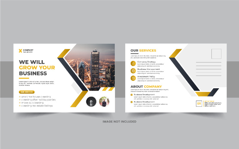 Briefkaart ontwerpsjabloon of moderne zakelijke eddm briefkaart ontwerpsjabloon