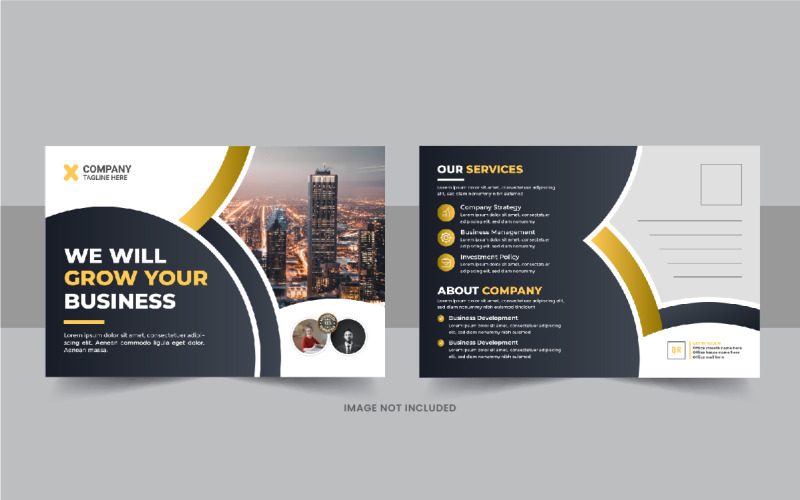 Briefkaart ontwerpsjabloon of moderne zakelijke eddm briefkaart sjabloon ontwerp lay-out