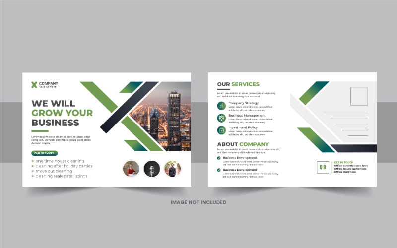 Briefkaart ontwerpsjabloon of moderne zakelijke eddm briefkaart sjabloonontwerp