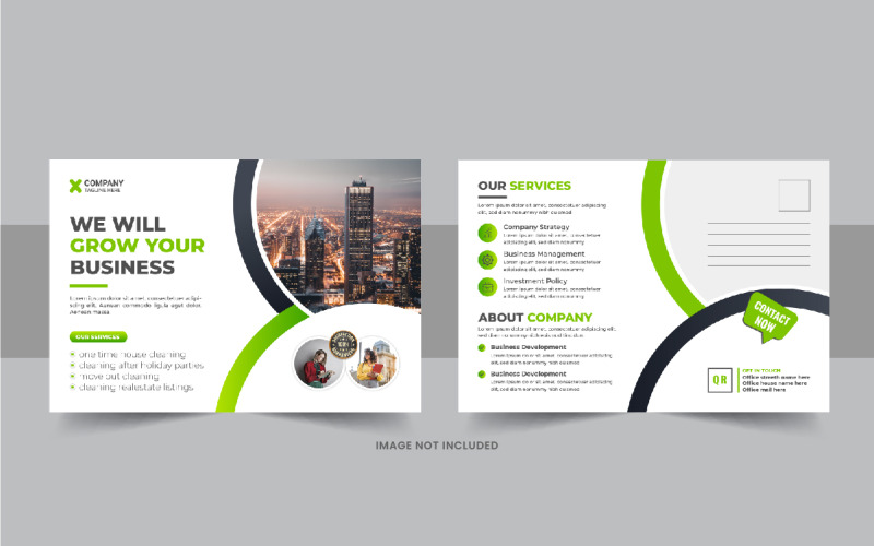 Briefkaart ontwerpsjabloon of moderne zakelijke eddm briefkaart