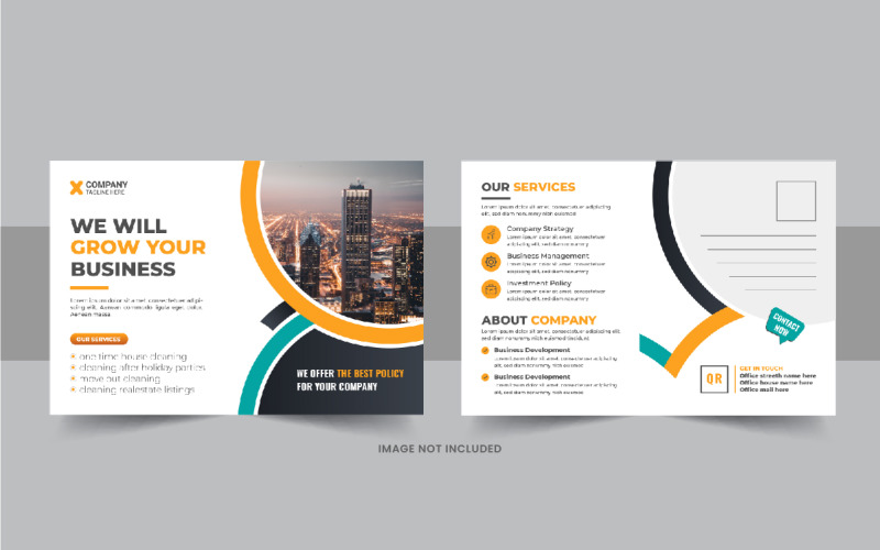 Briefkaart ontwerpsjabloon of moderne zakelijke eddm briefkaartontwerp