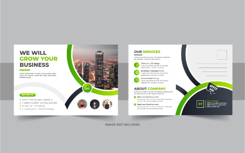 Briefkaart ontwerpsjabloon of moderne zakelijke eddm briefkaartsjabloon