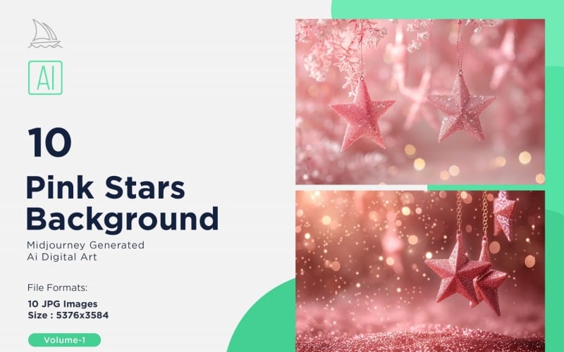 Fundo de estrelas rosa 10 conjunto Vol - 1