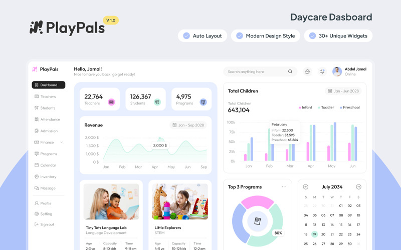 PlayPals - Kindertagesstätten-Dashboard