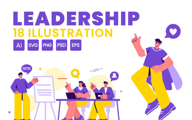 18 Ilustração de liderança empresarial