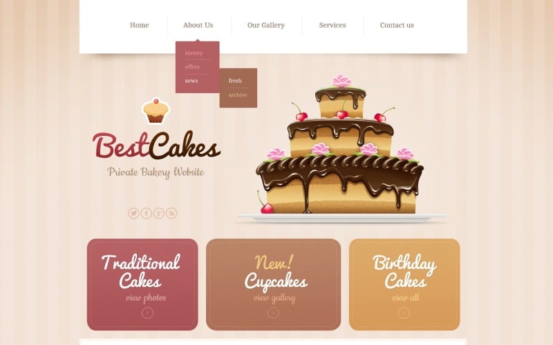 Bakery Cake Shop - Free Bakery Website Template
