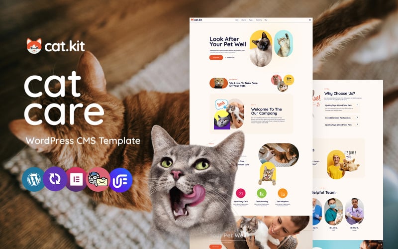Catkit-Péče o zvířata a péče o víceúčelové téma WordPress Elementor