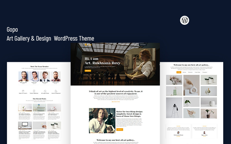 Gopo - WordPress šablona pro galerii umění a design