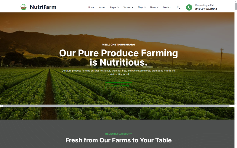 NutriFarm | Šablona webových stránek zemědělství HTML