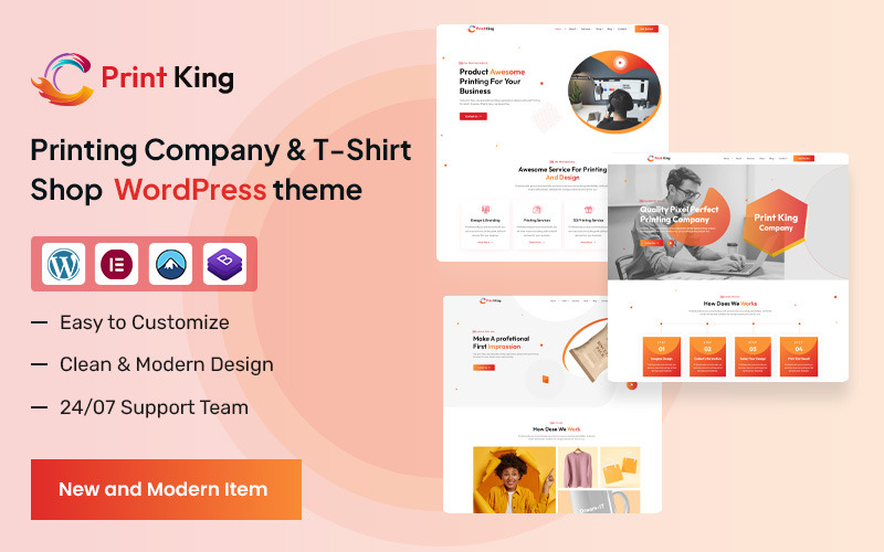 PrintKing – Imprimerie et T-Shirt, thème WordPress Print Shop
