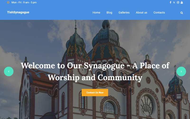 TishSynagogue - Synagoga WordPress-tema