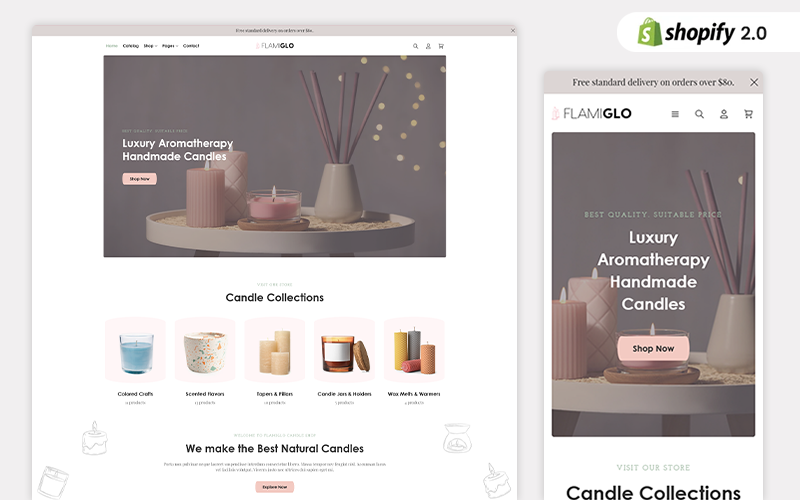 FlamiGlo - 优雅的蜡烛店 Shopify 主题